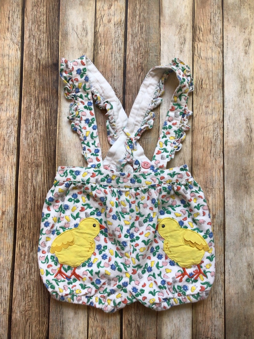 Mini Boden Baby Chick Corduroy Suspender Bubble Shorts